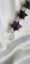 Load image into Gallery viewer, 7 CHAKRA SPINNING MERKABA HEALING CHRYSTAL WAND.