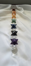 Load image into Gallery viewer, 7 CHAKRA SPINNING MERKABA HEALING CHRYSTAL WAND.